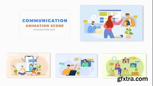 Videohive Online Communication Flat Design Character Animation Scene 49457252