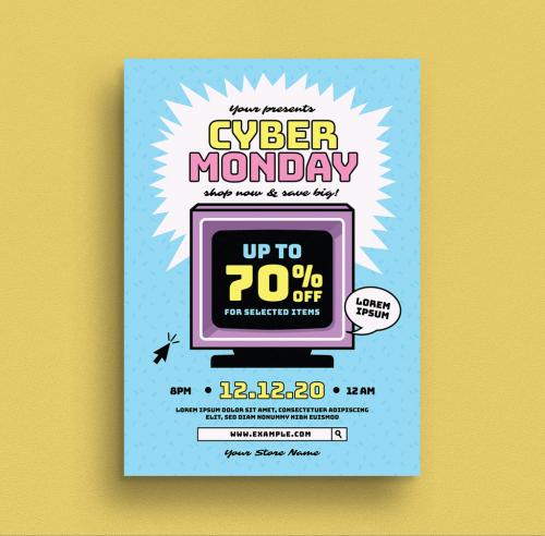 Adobe Stock - Cyber Monday Event Flyer Layout - 299775134