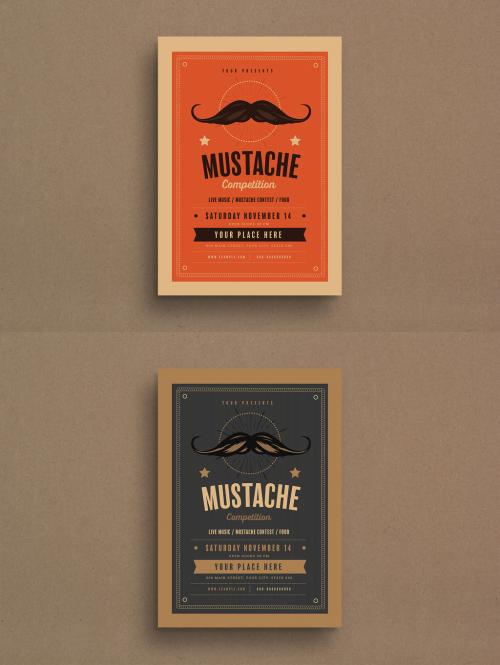 Adobe Stock - Mustache Competition Event Flyer Layout - 299775163