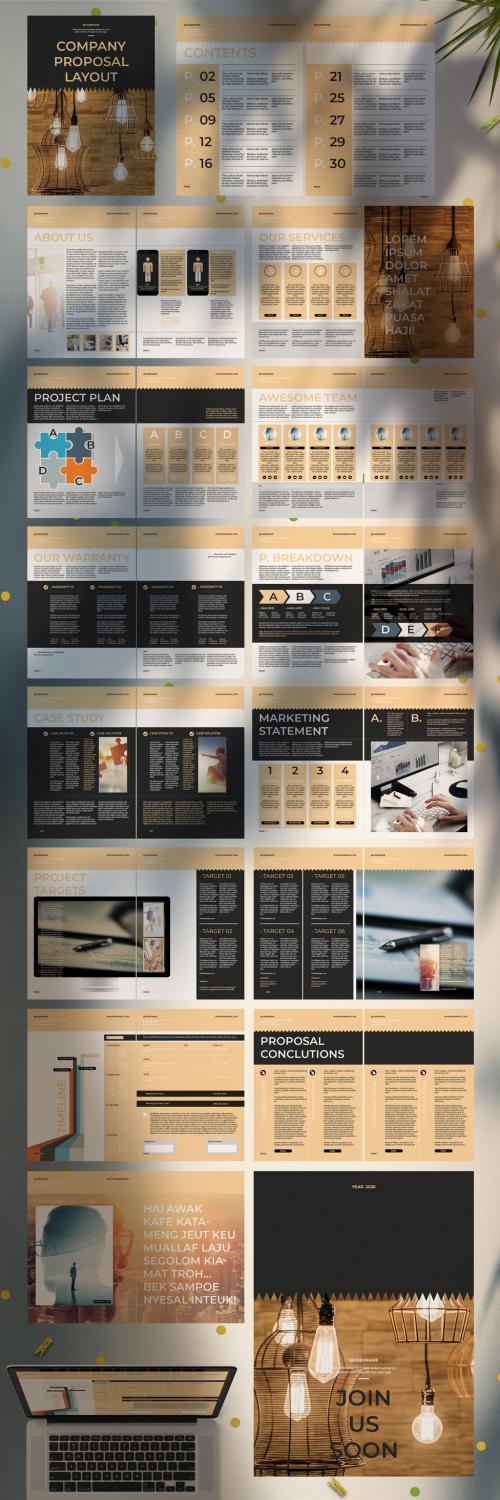 Adobe Stock - Proposal Layout with Tan Accents - 300406455