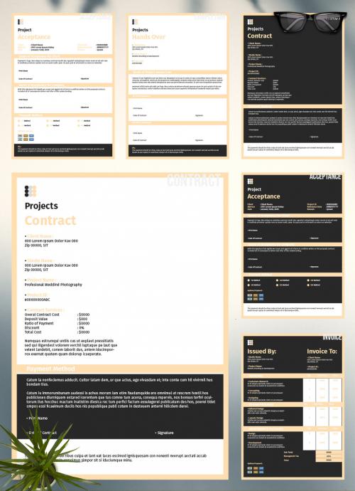 Adobe Stock - Invoice Set Layouts with Tan Accents - 300953479