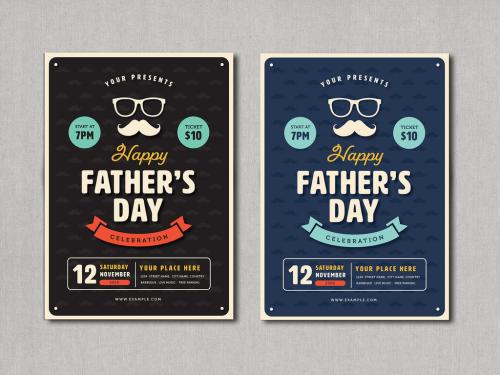 Adobe Stock - Father's Day Celebration Flyer Layout - 300958587