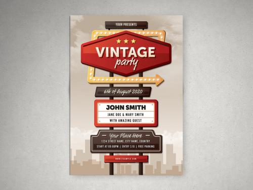 Adobe Stock - Motel Sign Event Flyer Layout - 300965356
