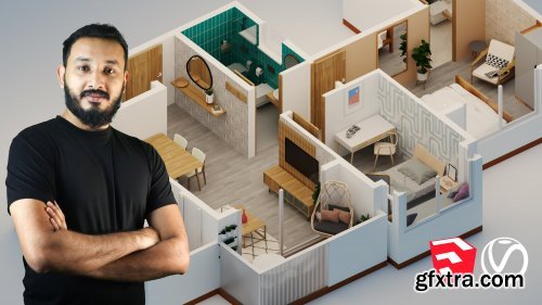 Create 3D Floor Plan Renders with Sketchup, Vray and Flextools - Isometric Design Masterclass