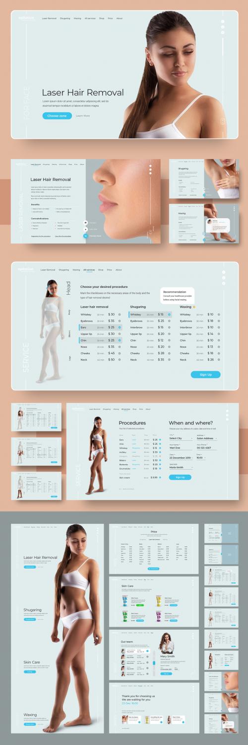 Adobe Stock - Spa and Beauty Website and User Interface Layout - 300992320