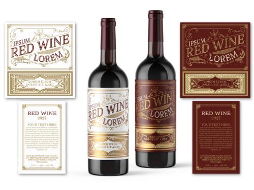 Adobe Stock - Vintage Wine Label Layout - 301438167