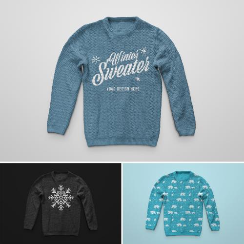 Adobe Stock - Knitted Wool Winter Sweater Mockup - 302717514