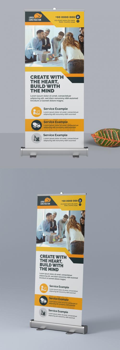 Adobe Stock - Construction Business Roll Up Banner Layout - 303626107