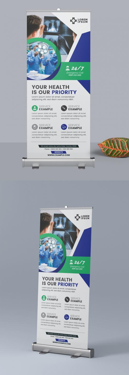 Adobe Stock - Medical Roll Up Banner Layout - 303626319