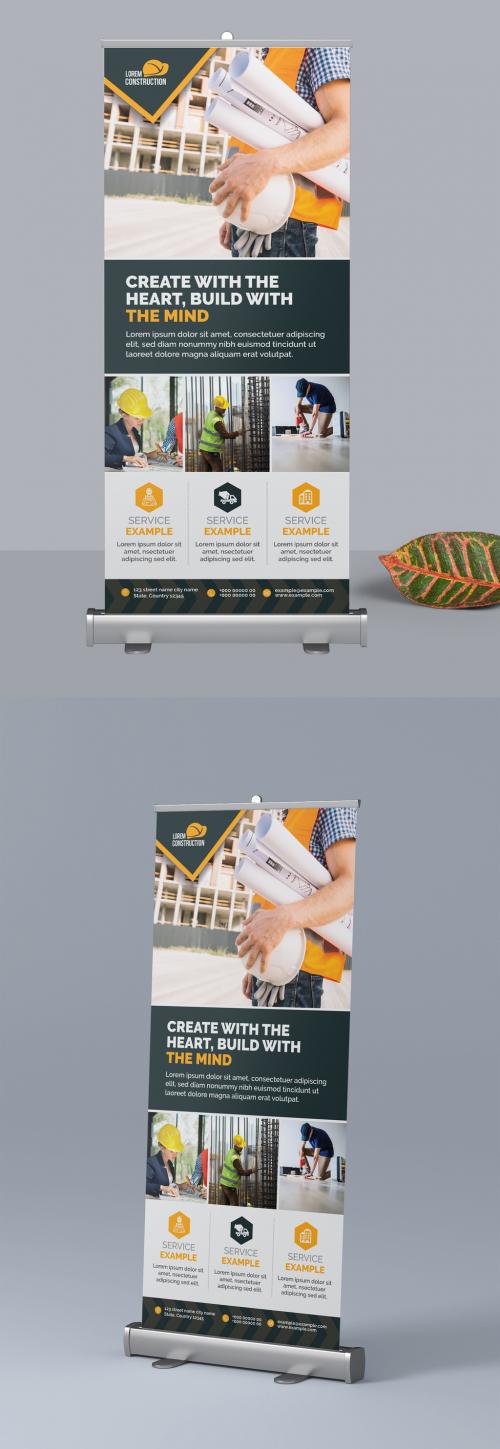 Adobe Stock - Construction Business Roll Up Banner Layout - 303626391