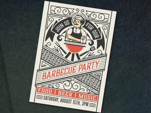 Adobe Stock - Barbecue Party Invite Layout - 303894818
