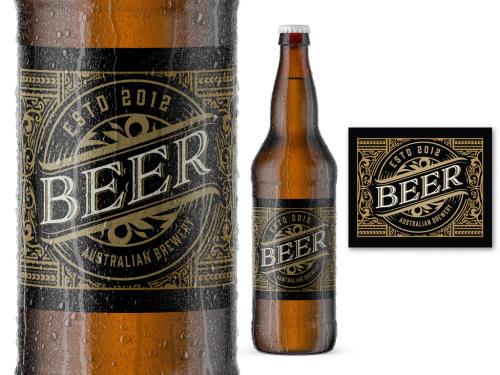 Adobe Stock - Vintage Style Beer Label Layout - 303894895