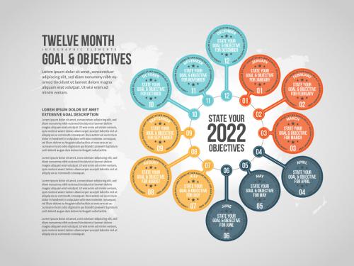 Adobe Stock - Twelve Month Objectives Infographic - 304137224