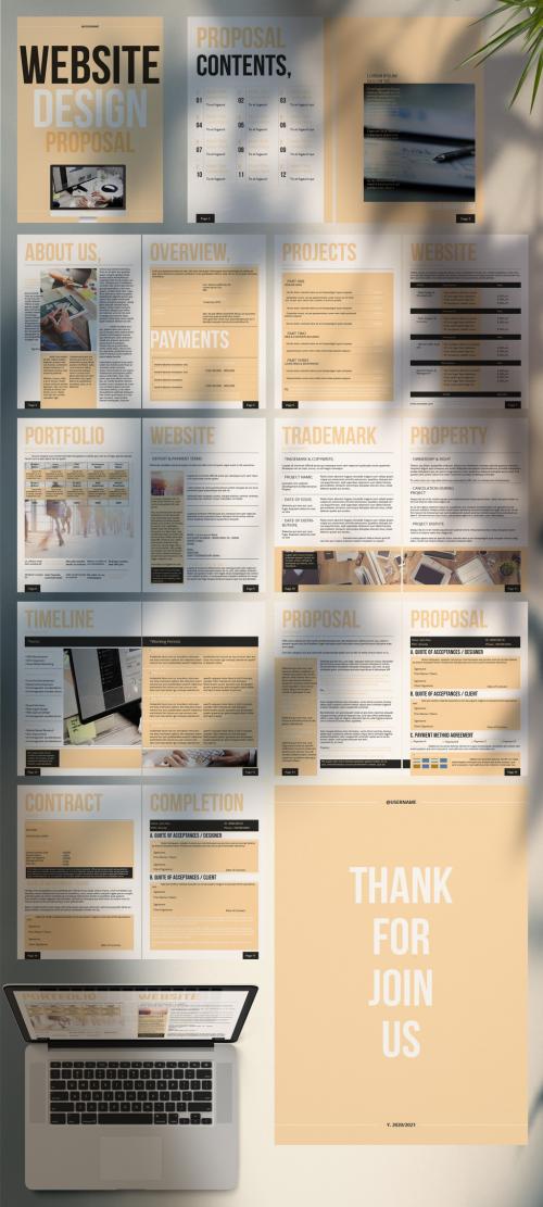 Adobe Stock - Tan Proposal Layout with Bold Text - 304185737