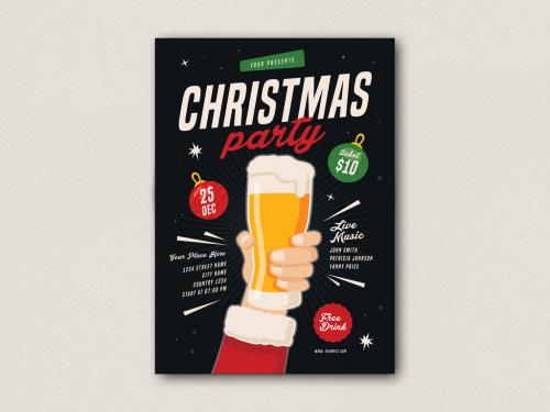 Adobe Stock - Graphic Christmas Party Flyer Layout - 304456886