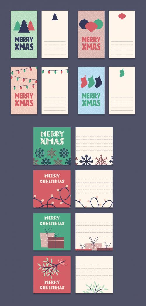 Adobe Stock - Illustrated Christmas Tags Set - 304541148