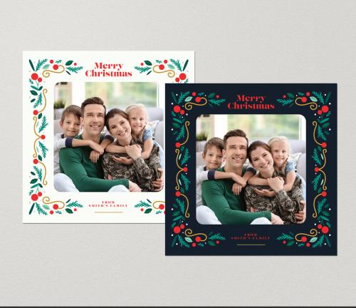 Adobe Stock - Christmas Photocard Social Media Layouts - 305516155