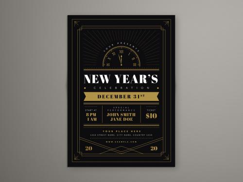 Adobe Stock - New Year Celebration Flyer Layout - 305765449
