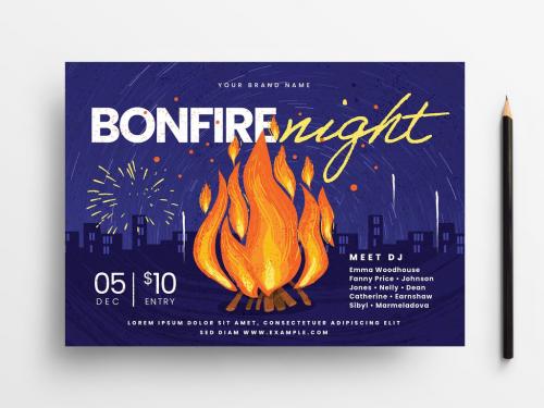Adobe Stock - Bonfire Night Flyer Layout - 305985959