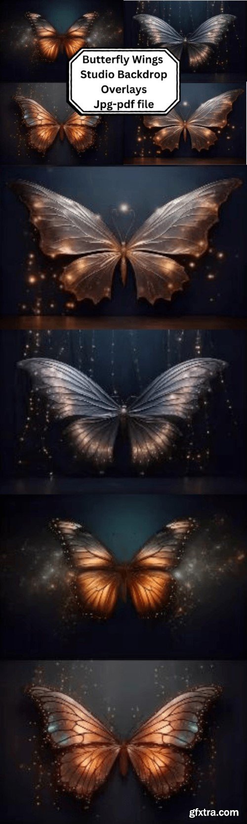 Butterfly Wings Studio Backdrop Overlays