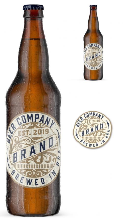 Adobe Stock - Vintage Style Beer Label Layout - 307182240