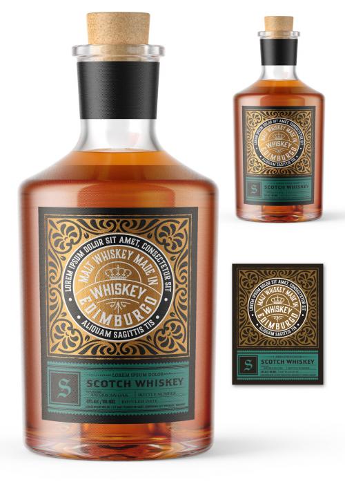 Adobe Stock - Vintage Whiskey Label Packaging Layout  - 307182387