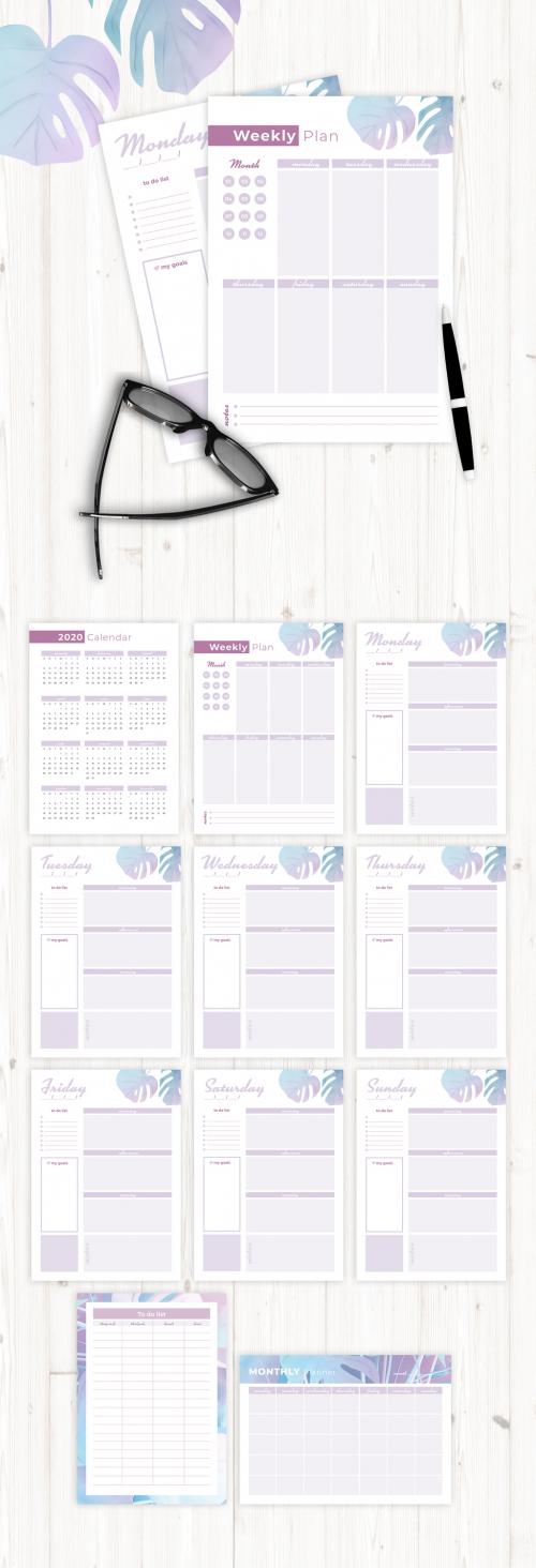 Adobe Stock - Pastel Style Planner Layout - 307213614