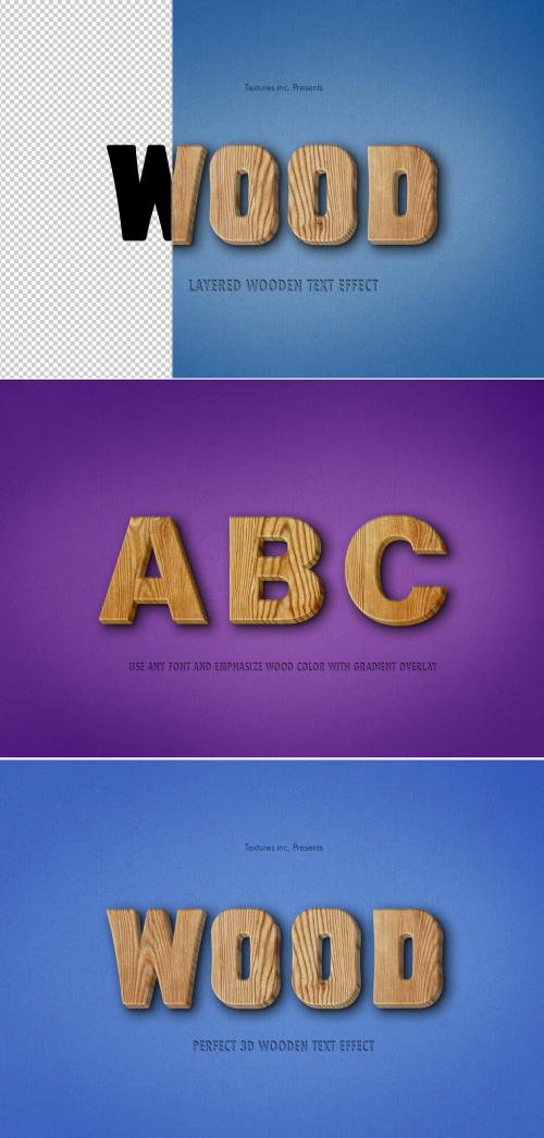 Adobe Stock - 3D Wooden Text Effect - 307720764