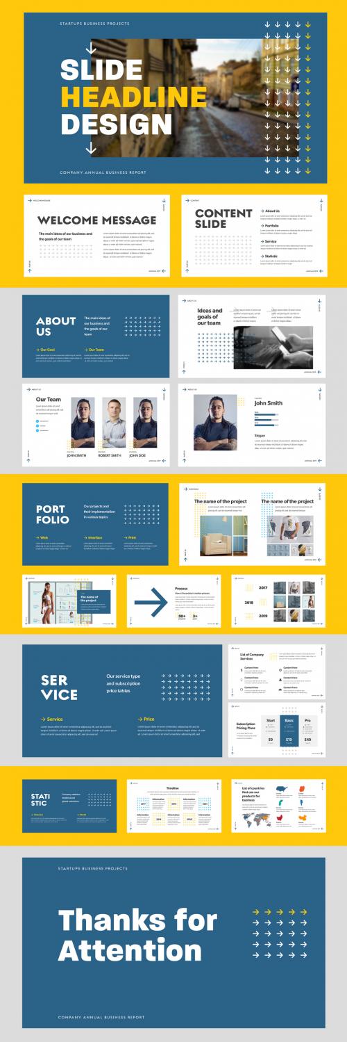 Adobe Stock - Business Presentation Layout with Arrows - 307895465