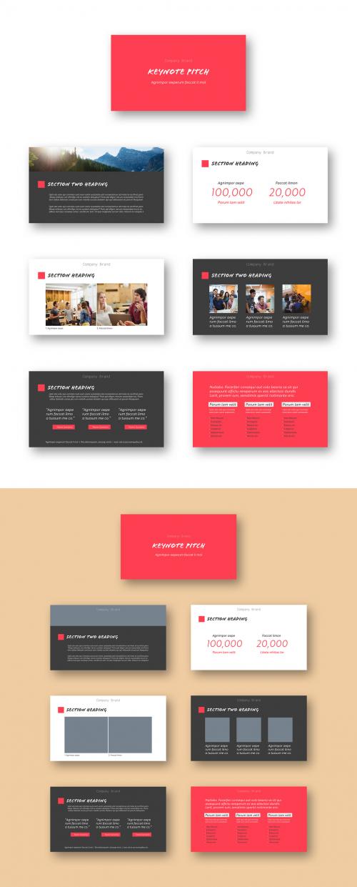 Adobe Stock - Gray and Red Pitch Deck Layout - 307918412