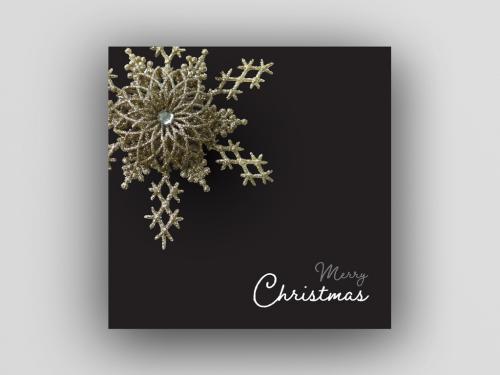 Adobe Stock - Black Christmas Card Layout with Detailed Gold Star - 308496115