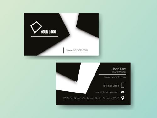 Adobe Stock - Black and White Layer Business Card - 308534340