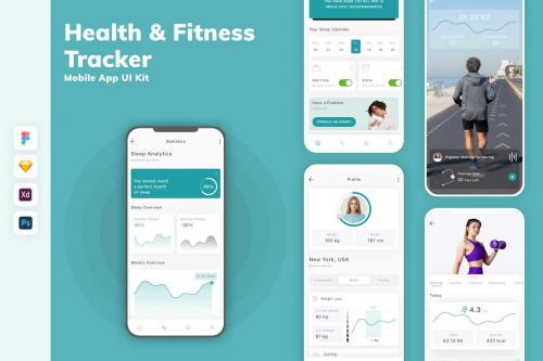 Health & Fitness Tracker Mobile App UI Kit