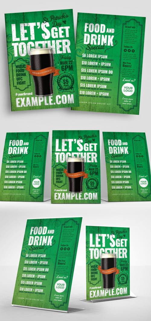 Adobe Stock - St. Patrick'S Day Flyer Layout with Stout Beer Illustration - 309003721