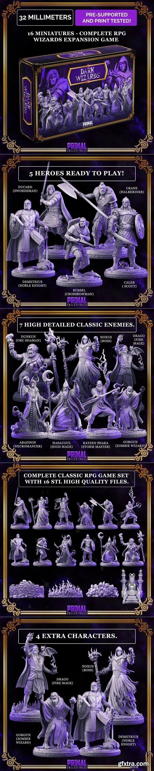 PRIMAL Collectibles – Dark Wizards Complete Game – 3D Print Model