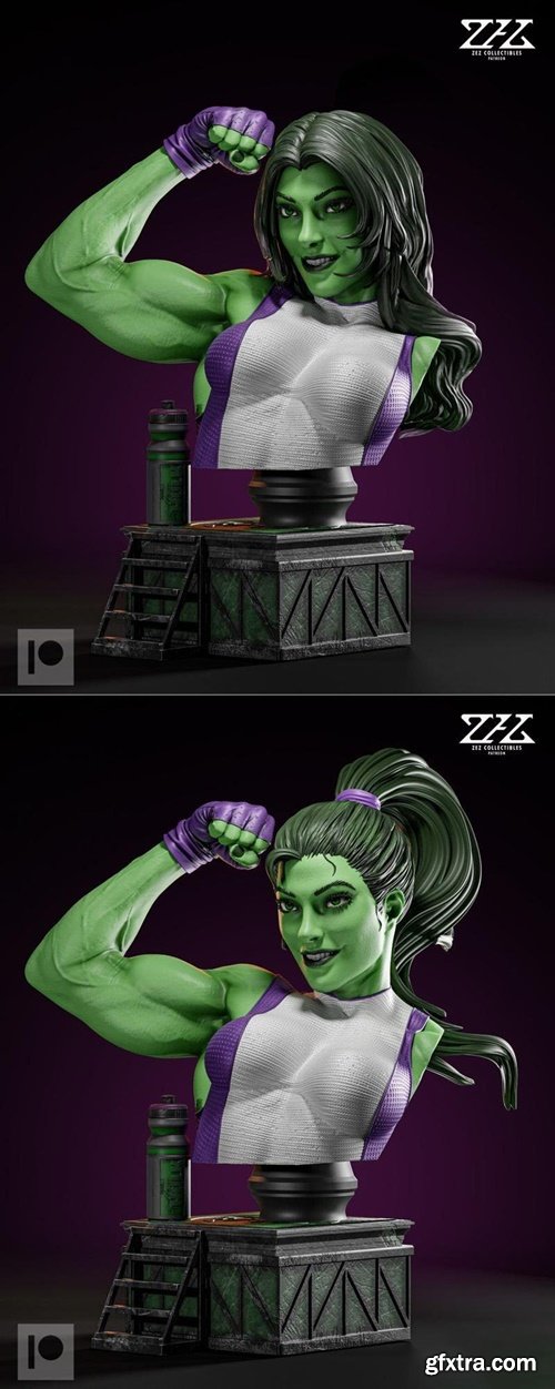 ZEZ Studios – She-Hulk Bust – 3D Print Model
