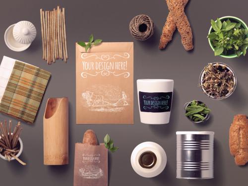 Adobe Stock - Organic Food Bread and Spices Mockup - 310722374