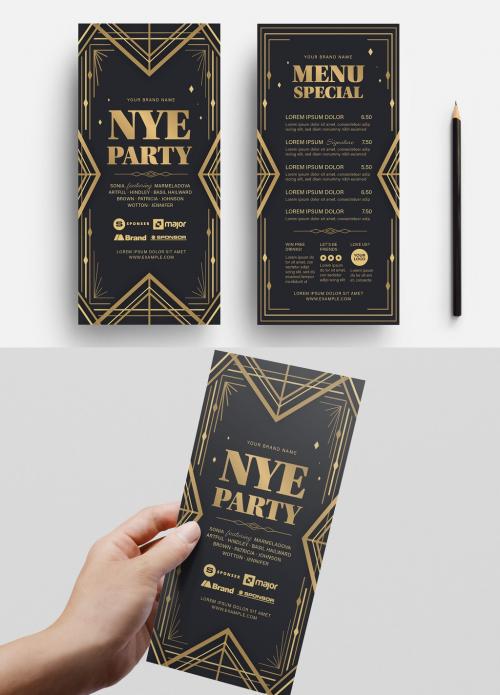 Adobe Stock - Art Deco New Year Party Flyer Card Layout - 310932643