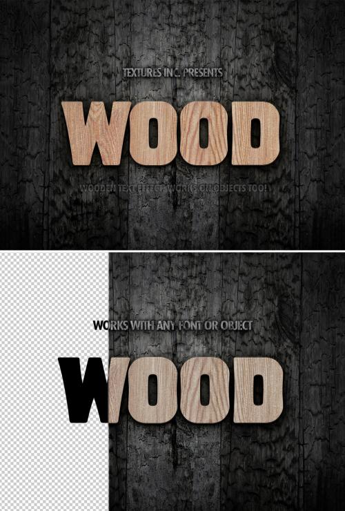 Adobe Stock - Wood Grain Text Effect - 313164176