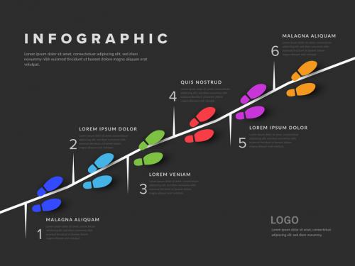 Adobe Stock - Infographic Layout with Colored Shoes Illustrations - 313665850