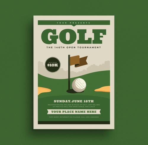 Adobe Stock - Golf Tournament Event Flyer Layout - 313885070