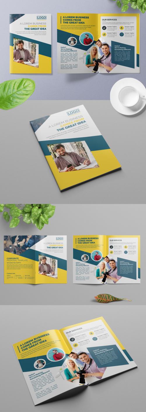 Adobe Stock - Corporate Bifold Business Brochure Layout - 313886063