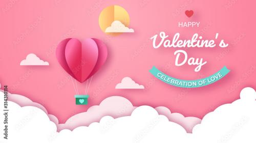 Adobe Stock - Valentine's Day Paper Style Title - 314310114