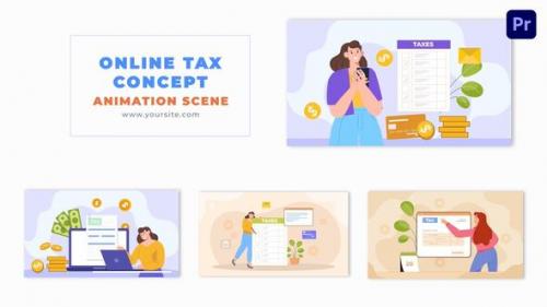 Videohive - Online Tax Payment Process Flat Vector Art Animation Scene - 49480939