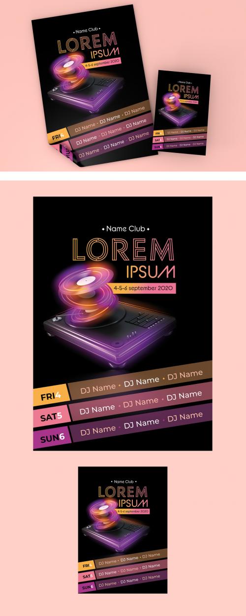 Adobe Stock - Dj Music Party Poster and Flyer Publicity Layout - 314544051