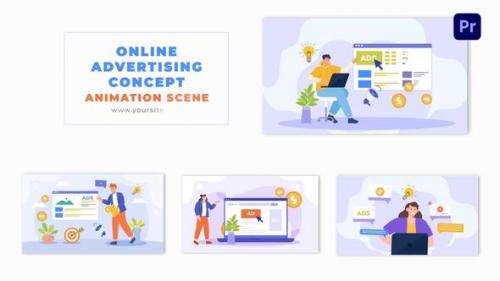 Videohive - Online Ads Creation Process Concept Flat Vector Animation Scene - 49481708