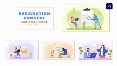 Videohive - Employee Resignation Concept Creative Flat Design Animation Scene - 49481728