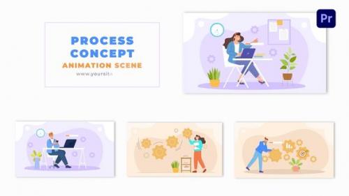 Videohive - Vector 2D Work in Process Flat Vector Animation Scene - 49481761