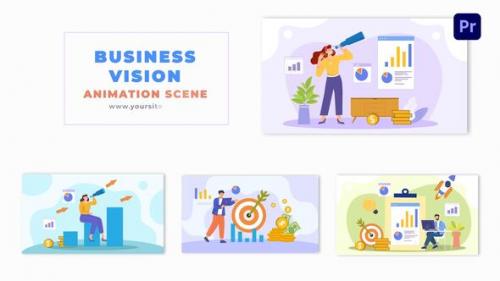 Videohive - Vector Graphic Character Business Vision Animation Scene - 49481858
