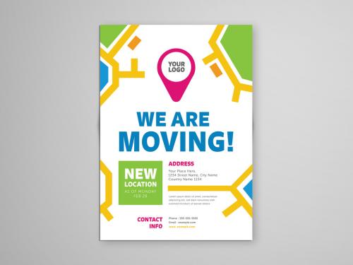Adobe Stock - We Are Moving Flyer Layout - 317101258